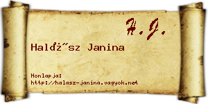 Halász Janina névjegykártya