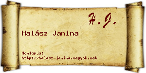 Halász Janina névjegykártya